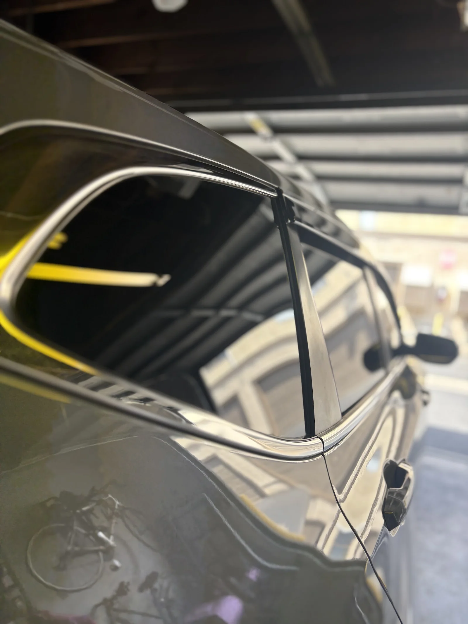 Close-up of a precise tint install at MVP Tints